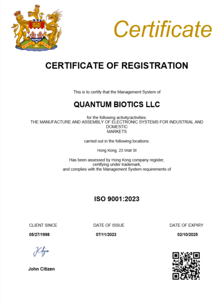 Hong Kong certificate of registration Word and PDF template